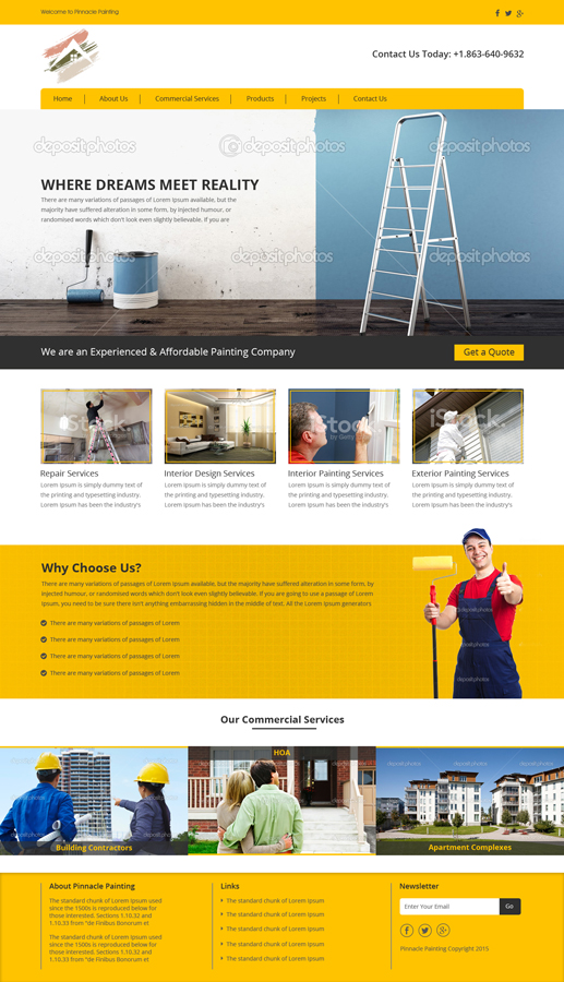 Web Design by Sujit Banerjee for Pinnacle Painting of Central Florida, LLC | Design #6286260