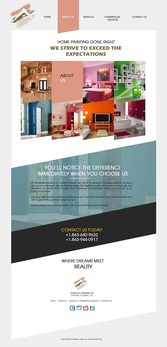 Web Design par MOATAZ AZAB pour Pinnacle Painting of Central Florida, LLC | Design #6291234