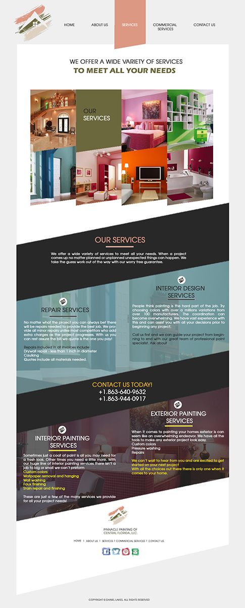 Diseño Web por MOATAZ AZAB para Pinnacle Painting of Central Florida, LLC | Diseño #6291240