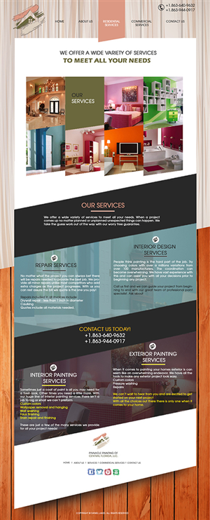 Web Design par MOATAZ AZAB pour Pinnacle Painting of Central Florida, LLC | Design : #6347069