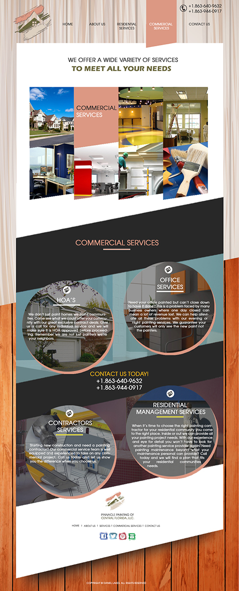 Web Design par MOATAZ AZAB pour Pinnacle Painting of Central Florida, LLC | Design #6368436