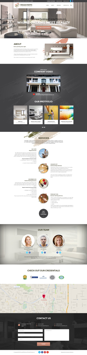 Web Design par Impressive Sol pour Pinnacle Painting of Central Florida, LLC | Design #6297113