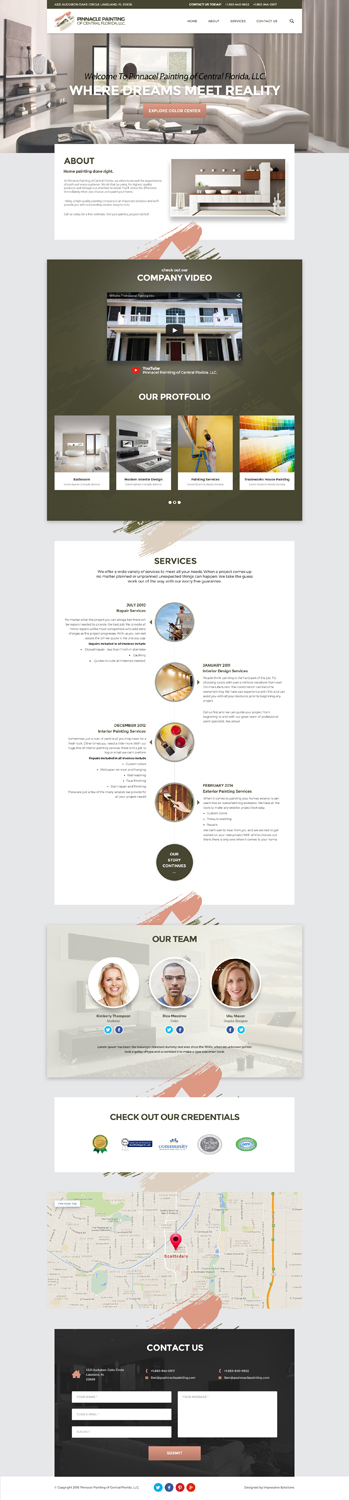 Web Design par Impressive Sol pour Pinnacle Painting of Central Florida, LLC | Design #6297134