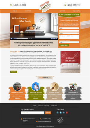 Web Design par Smart-tech solution pour Pinnacle Painting of Central Florida, LLC | Design : #6308193