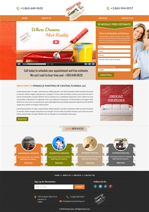 Web Design par Smart-tech solution pour Pinnacle Painting of Central Florida, LLC | Design : #6308197
