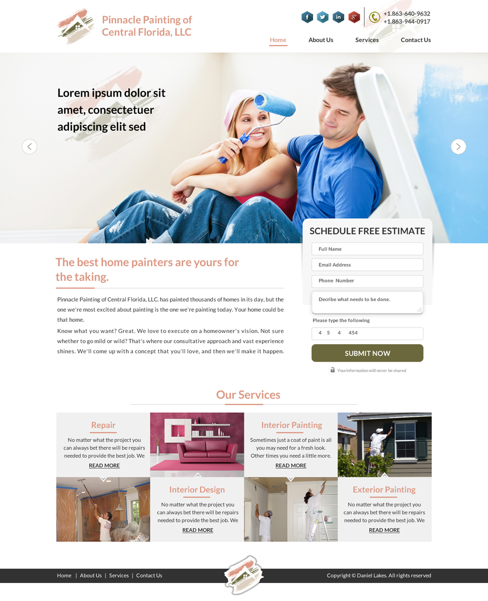 Web Design by Smart-tech solution for Pinnacle Painting of Central Florida, LLC | Design #6315732
