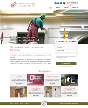 Web Design par Smart-tech solution pour Pinnacle Painting of Central Florida, LLC | Design : #6315741