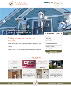 Web Design par Smart-tech solution pour Pinnacle Painting of Central Florida, LLC | Design : #6315745