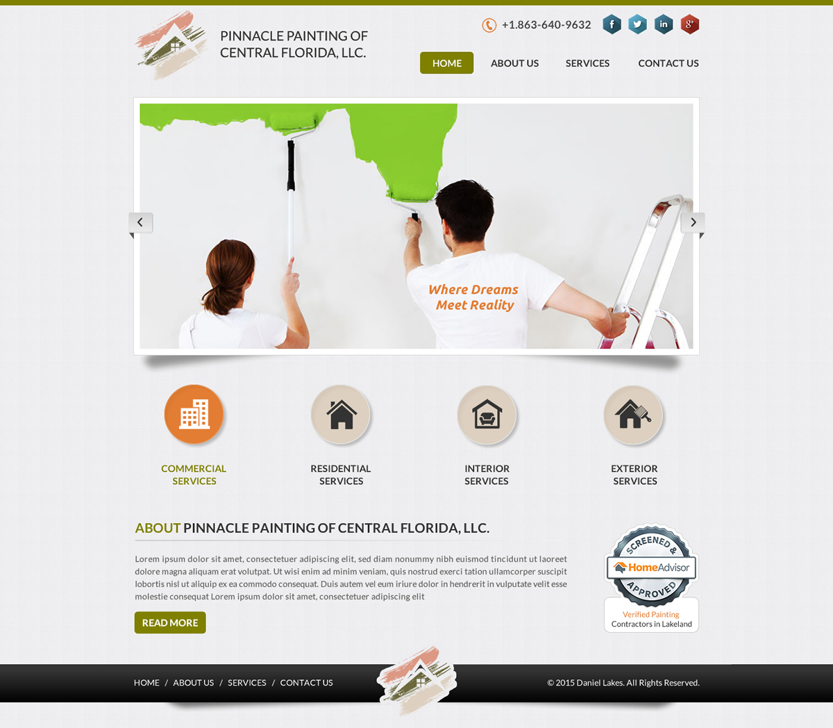 Web Design par Smart-tech solution pour Pinnacle Painting of Central Florida, LLC | Design #6330119