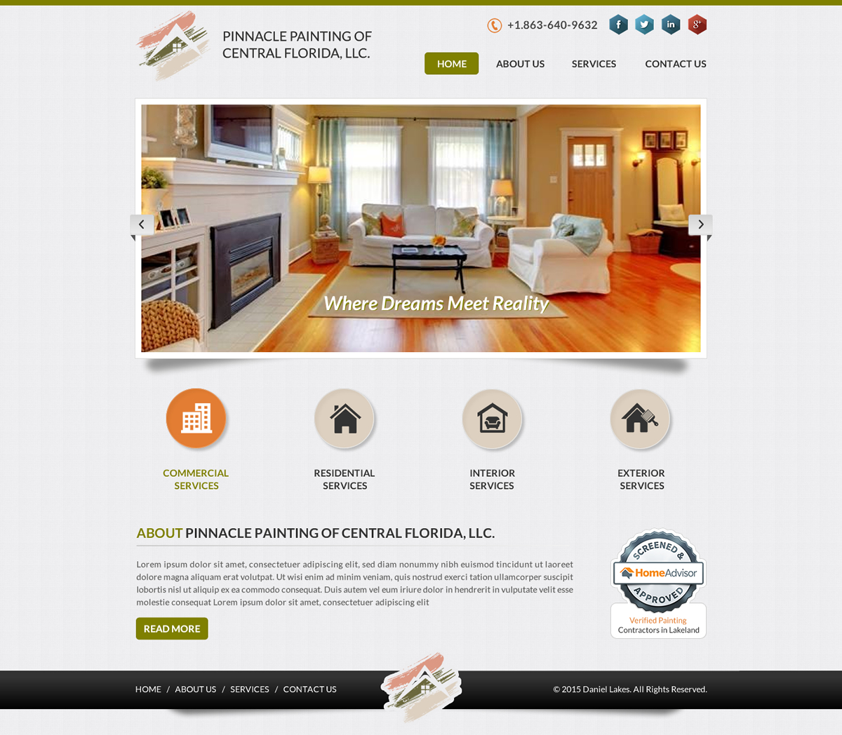 Web Design by Smart-tech solution for Pinnacle Painting of Central Florida, LLC | Design #6330124