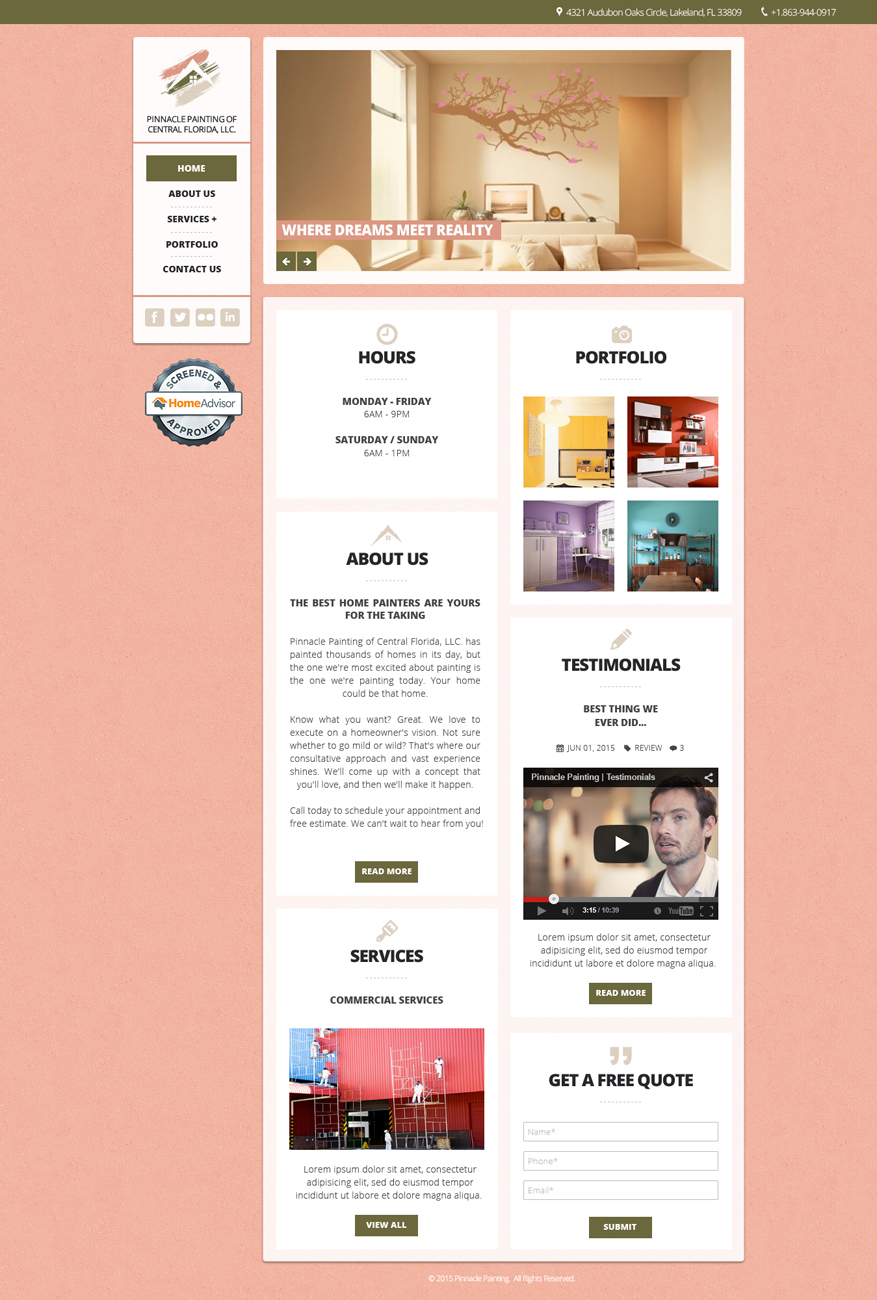 Web Design by Da Miracle for Pinnacle Painting of Central Florida, LLC | Design #6327311