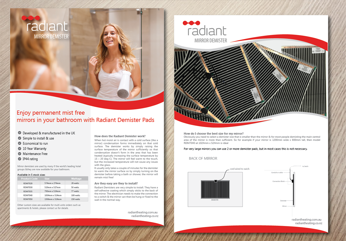 Diseño de Flyer por alex989 para Radiant Heating Pty Ltd | Diseño: #6312795