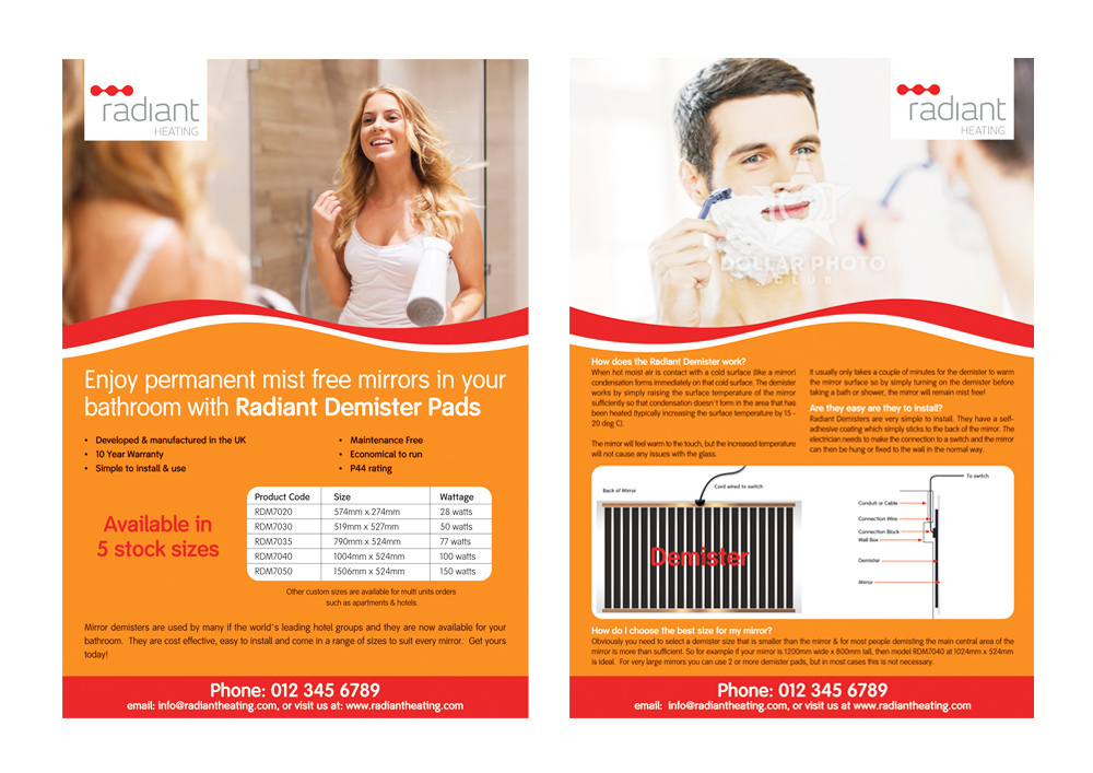 Flyer Design by Sharon for Radiant Heating Pty Ltd | Design #6273919