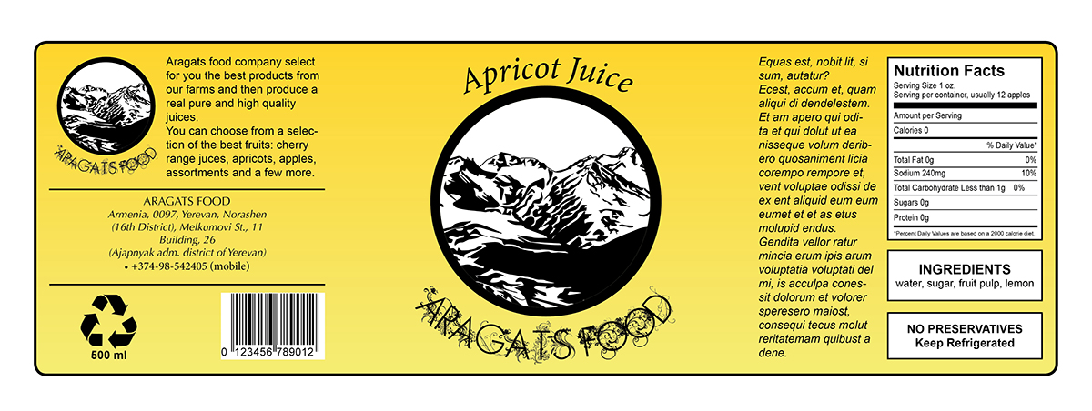 Design Étiquette par QWERTY graphics pour Aragacfood | Design #6390432