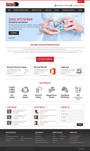 Web Design by pb for Venture Domain Hosting | Design: #6946910