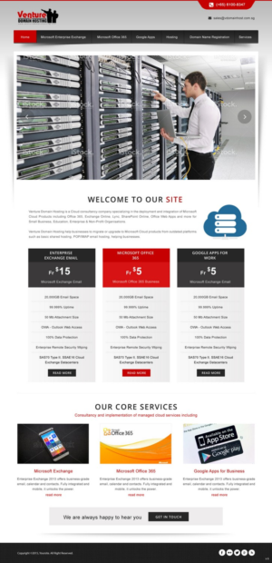 Web Design by pb for Venture Domain Hosting | Design: #6946912