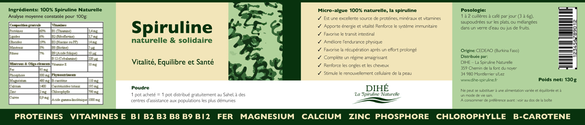 Verpackungs-Design von StefanieDesign für Dihé - La spiruline naturelle | Design #1731713