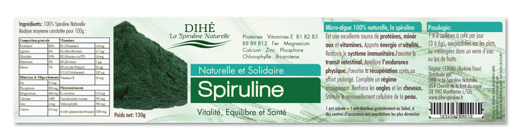 Design Emballage par Milena pour Dihé - La spiruline naturelle | Design #1731406