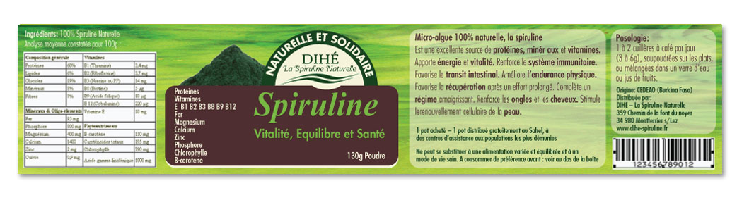 Packaging Design by Milena for Dihé - La spiruline naturelle | Design #1731647