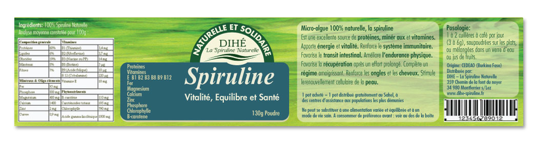 Verpackungs-Design von Milena für Dihé - La spiruline naturelle | Design #1731650