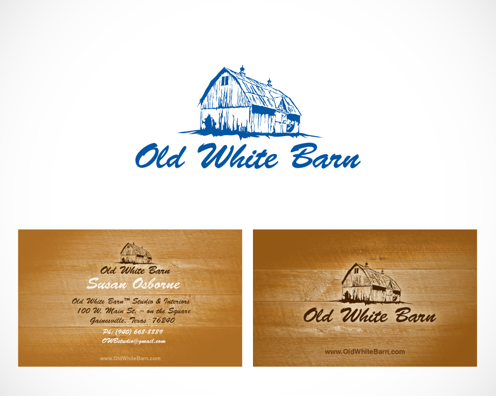 Logo and Business Card Design by Pram Shaw for Old White Barn Studio & Interiors | Design #6398412