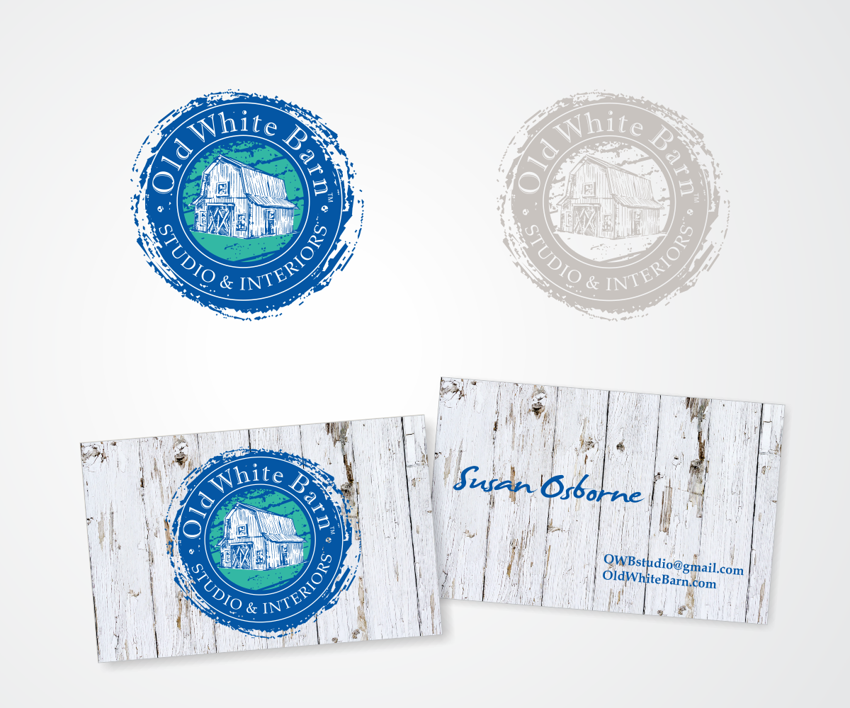 Logo and Business Card Design by esmmero for Old White Barn Studio & Interiors | Design #6423475