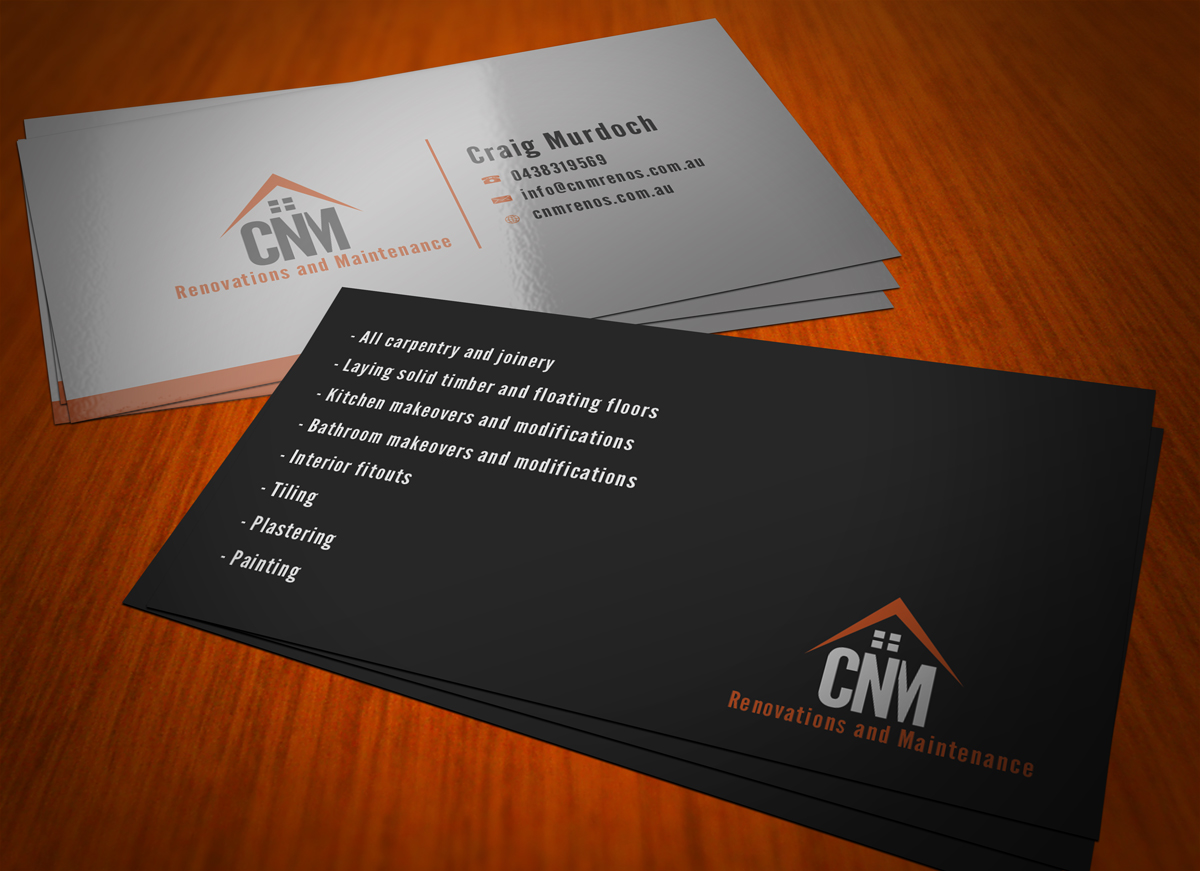 Business Card Design by Riz' for CNM renovations and maintenance | Design #6302530