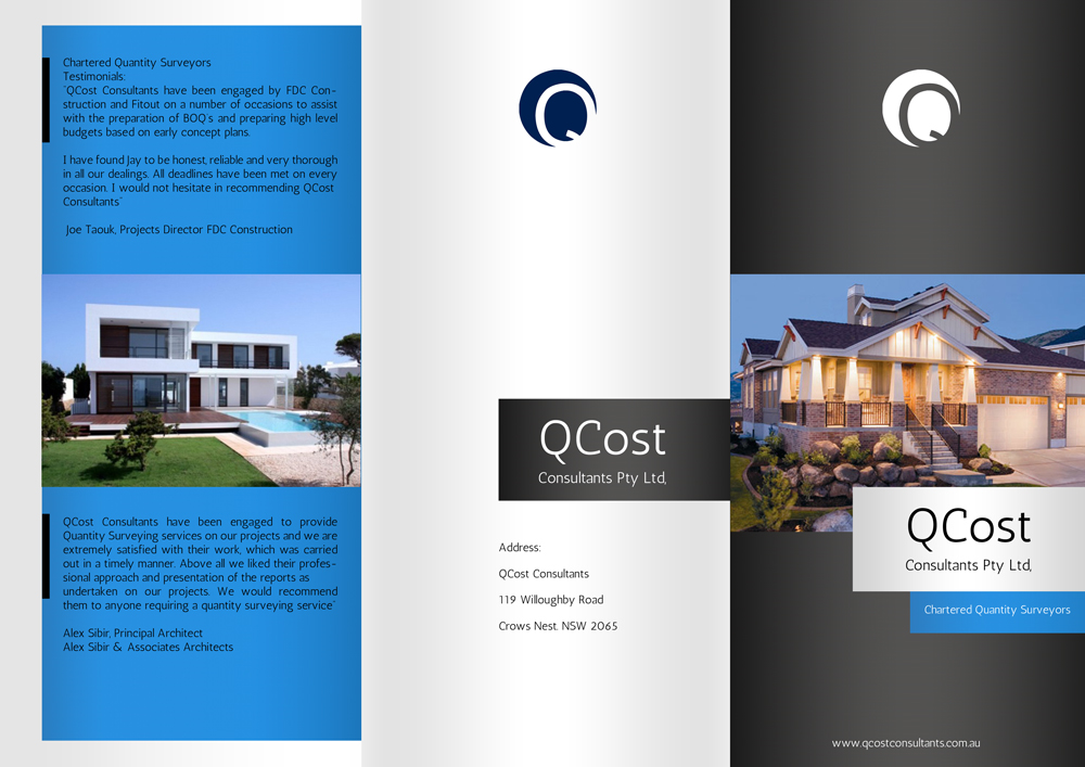 Flyer-Design von BC Arts für QCost Consultants Pty Ltd | Design #6357190