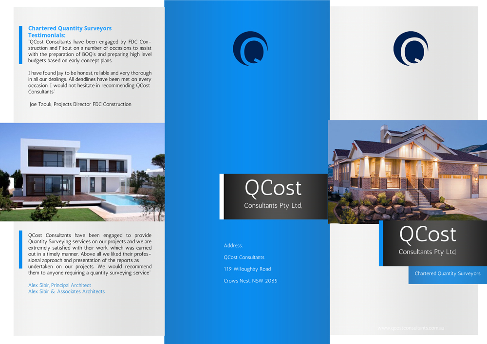 Flyer Design by BC Arts for QCost Consultants Pty Ltd | Design #6357216