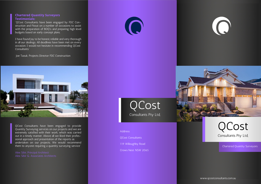 Flyer Design by BC Arts for QCost Consultants Pty Ltd | Design #6357228