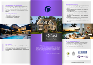 Diseño de Flyer por Bharat Chandra M para QCost Consultants Pty Ltd | Diseño #6357265
