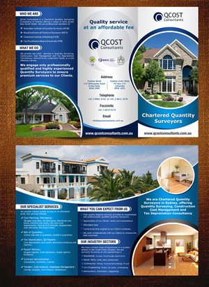 Diseño de Flyer por ESolz Technologies para QCost Consultants Pty Ltd | Diseño #6360732