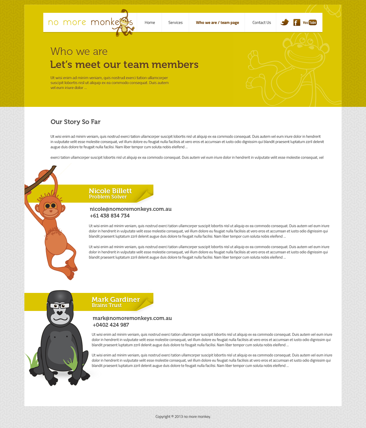 Web-Design von designcruze für No More Monkeys | Design #1689852