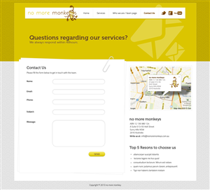 Web-Design von designcruze für No More Monkeys | Design: #1743807