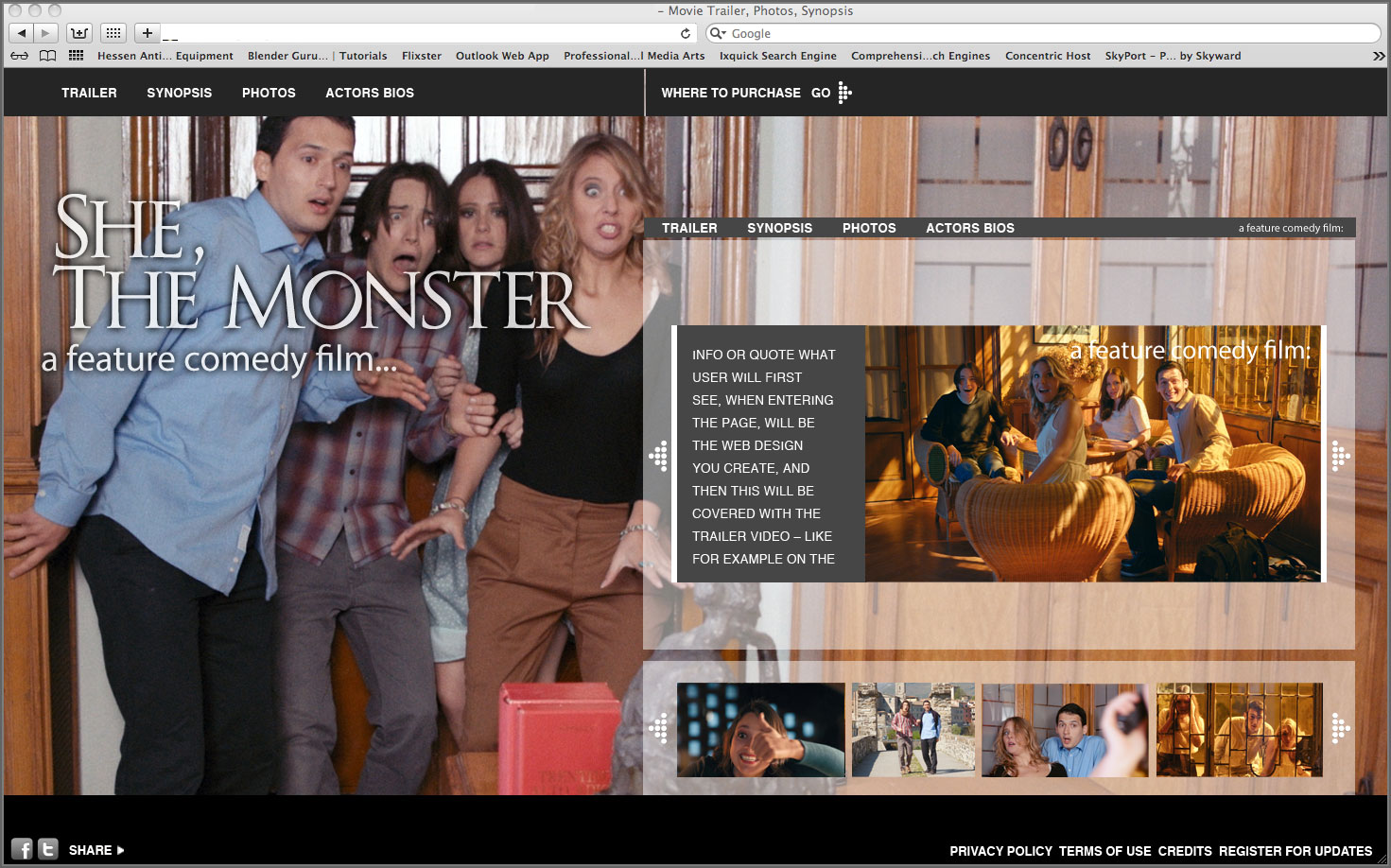 Web Design by Sphere Integrated Design for Vishwa Nirmala Dharma film production d.o.o., | Design #1672084