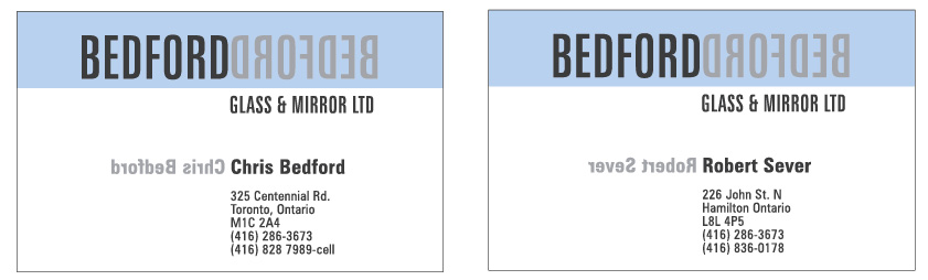 Business Card Design by Gill Taylor Design+Management for Bedford Glass and Mirror Ltd. | Design #9624