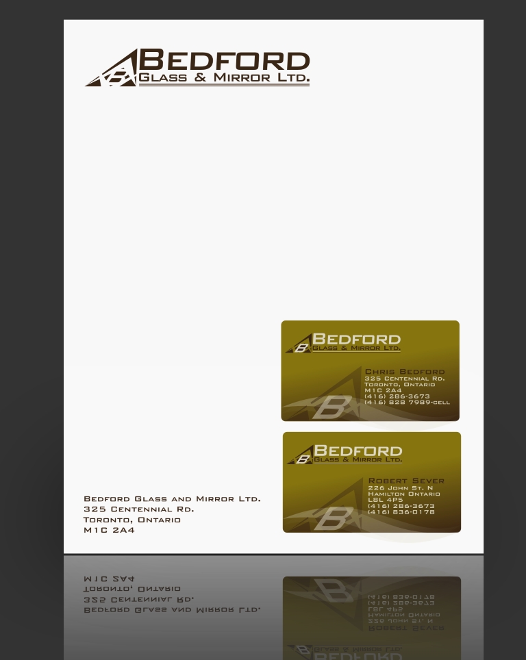 Business Card Design by SiddKidd for Bedford Glass and Mirror Ltd. | Design #9650
