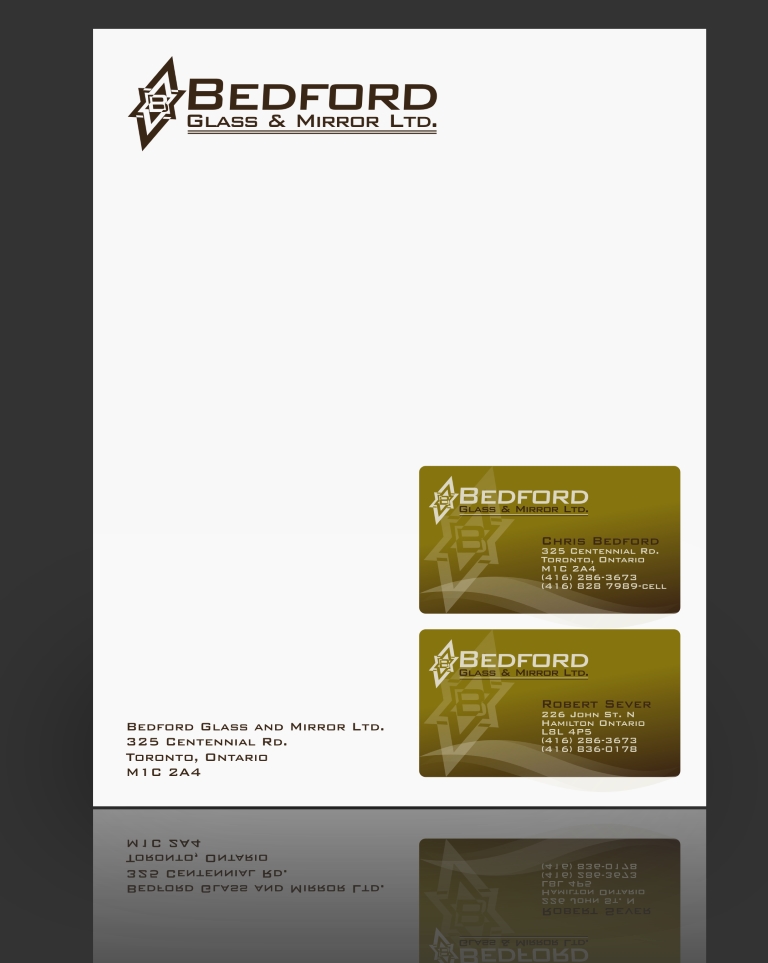 Business Card Design by SiddKidd for Bedford Glass and Mirror Ltd. | Design #9651