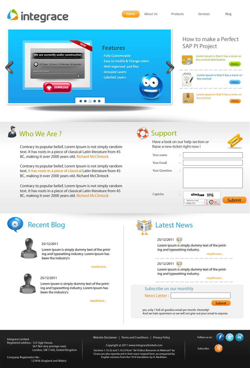 Diseño Wordpress por pb para Integrace Ltd | Diseño #395441