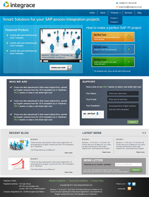 Wordpress Design by pb for Integrace Ltd | Design: #395446