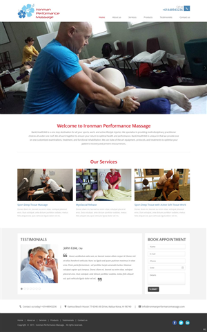 Web Design by pb for Iroman Performace Massage/Back2Health360 | Design: #6338169