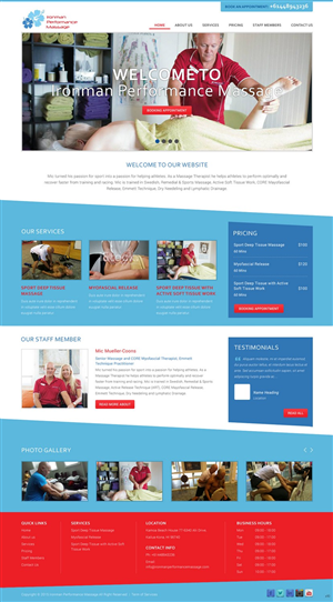 Web Design by pb for Iroman Performace Massage/Back2Health360 | Design: #6347431