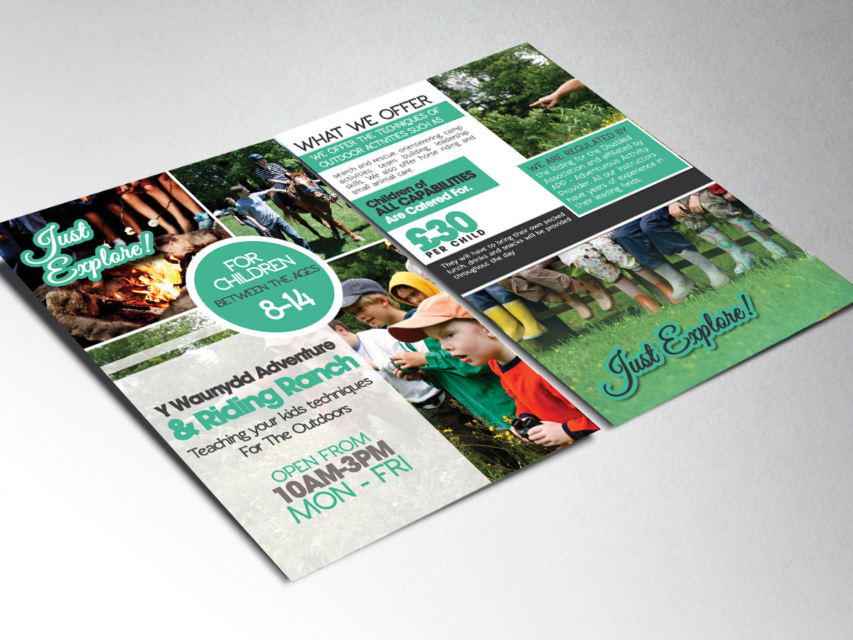 Flyer Design by Vivid Designz1 for Y Waunydd Adventure and Riding Ranch | Design #6325119