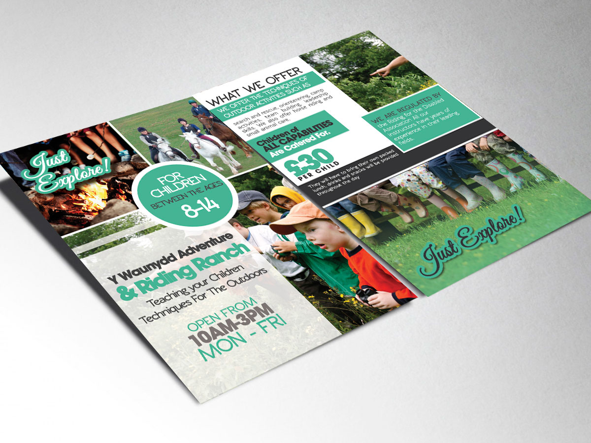 Flyer Design by Vivid Designz1 for Y Waunydd Adventure and Riding Ranch | Design #6338505