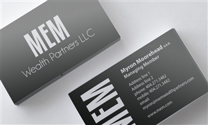 MEM Wealth Partners LLC a High Risk Big Rewards company for Rich Young Entrepreneurs  | Diseño de Tarjeta de Presentación por Elizabeta
