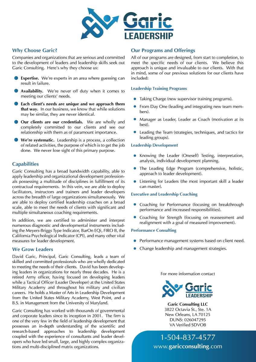Design de Flyer par adiazudin pour Garic Consulting LLC | Design #6331023