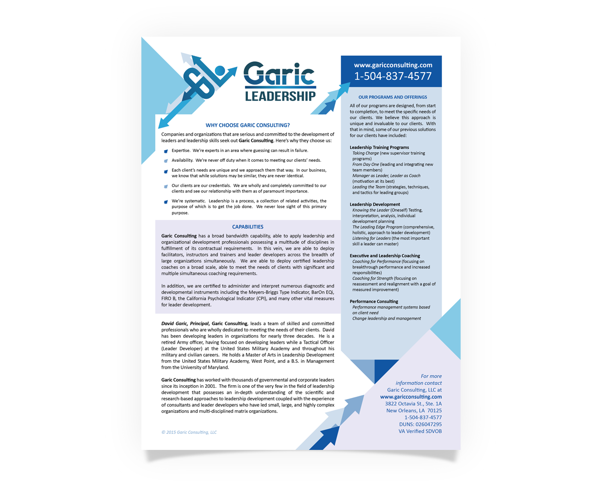 Flyer Design by juanmikes for Garic Consulting LLC | Design #6358005