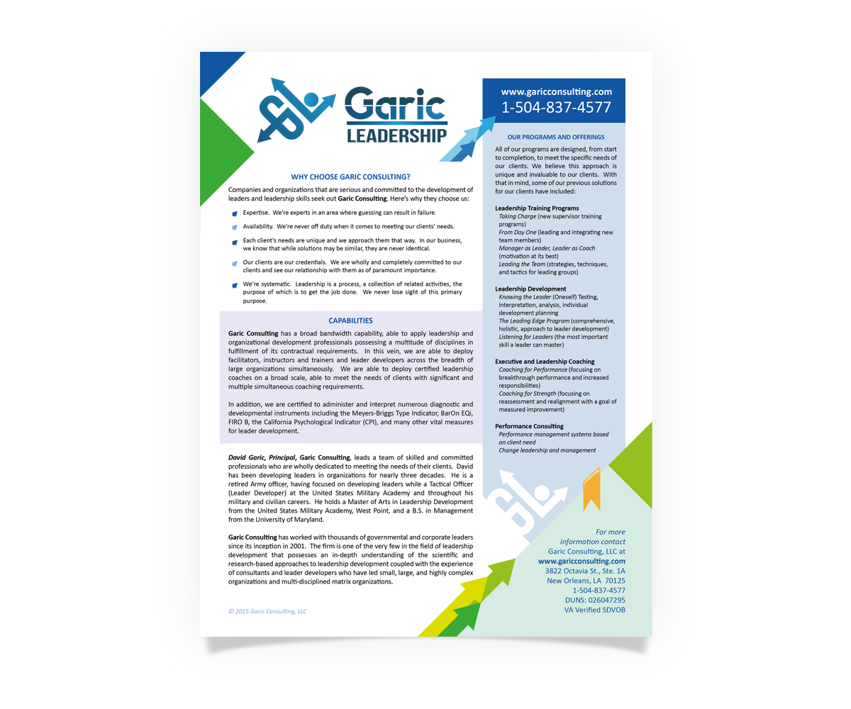 Flyer Design by juanmikes for Garic Consulting LLC | Design #6358028