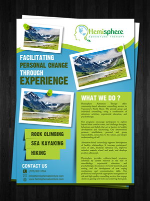 Flyer Design by debdesign for Hemisphere Adventure Therapy | Design: #6326964