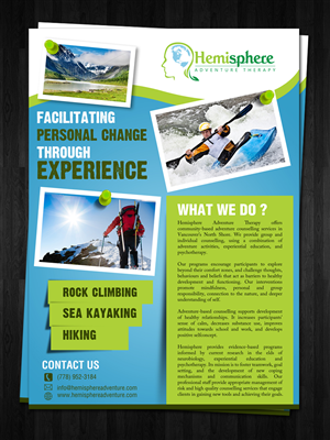 Flyer Design by debdesign for Hemisphere Adventure Therapy | Design: #6327065